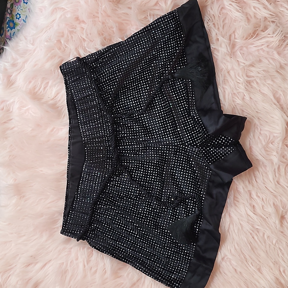 NWT Victorias secret black silver glitter velvet pajama shorts size XL
